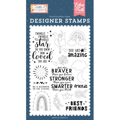 Echo Park Little Dreamer Girl Clear Stamps - Best Friend